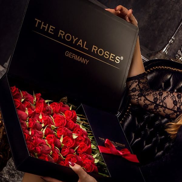 The Royal Roses - Rosenbox - Schachtelbox mit roten Rosen