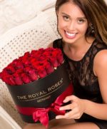 The Royal Roses® Die roten Rosen in der Royal Round Box - schwarz Flower Box